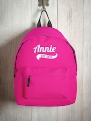 Loveabode Pink Personalised Name and Date Backpack - Image 1 of 4