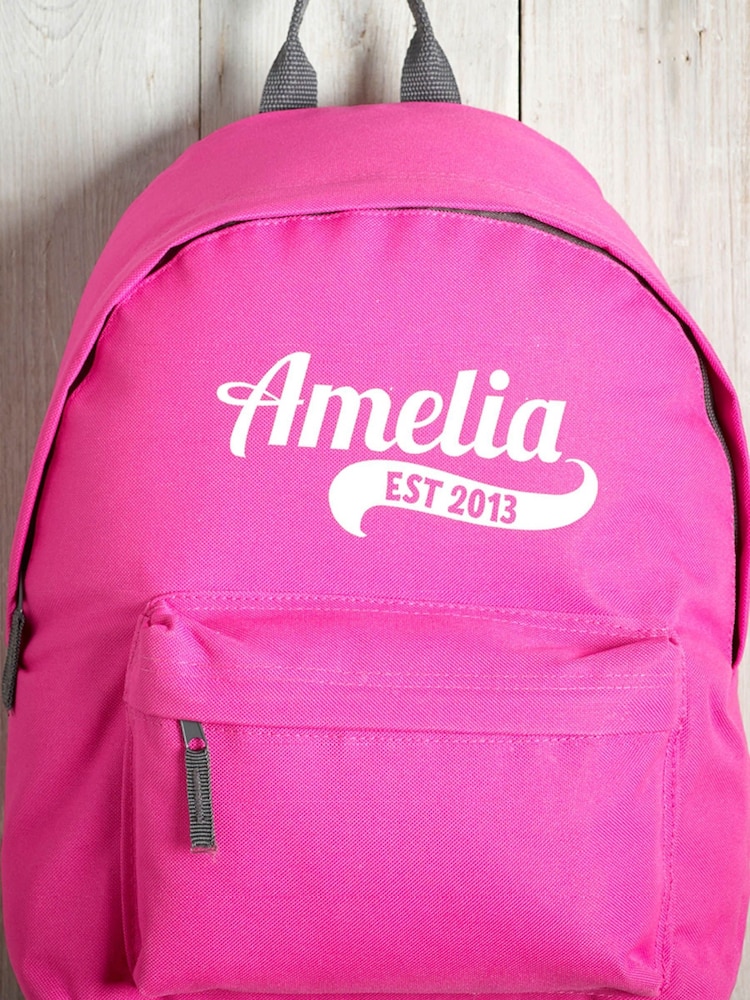 Loveabode Pink Personalised Name and Date Backpack - Image 2 of 4