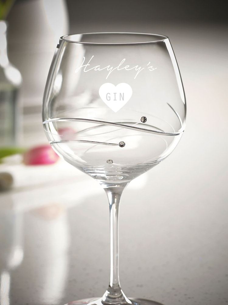 Personalised Diamanté Look Gin Glass by Loveabode - Image 3 of 3