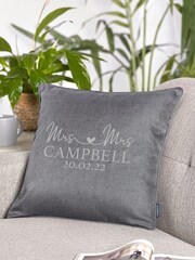Loveabode Silver Personalised Mr & Mrs Date Cushion - Image 3 of 3
