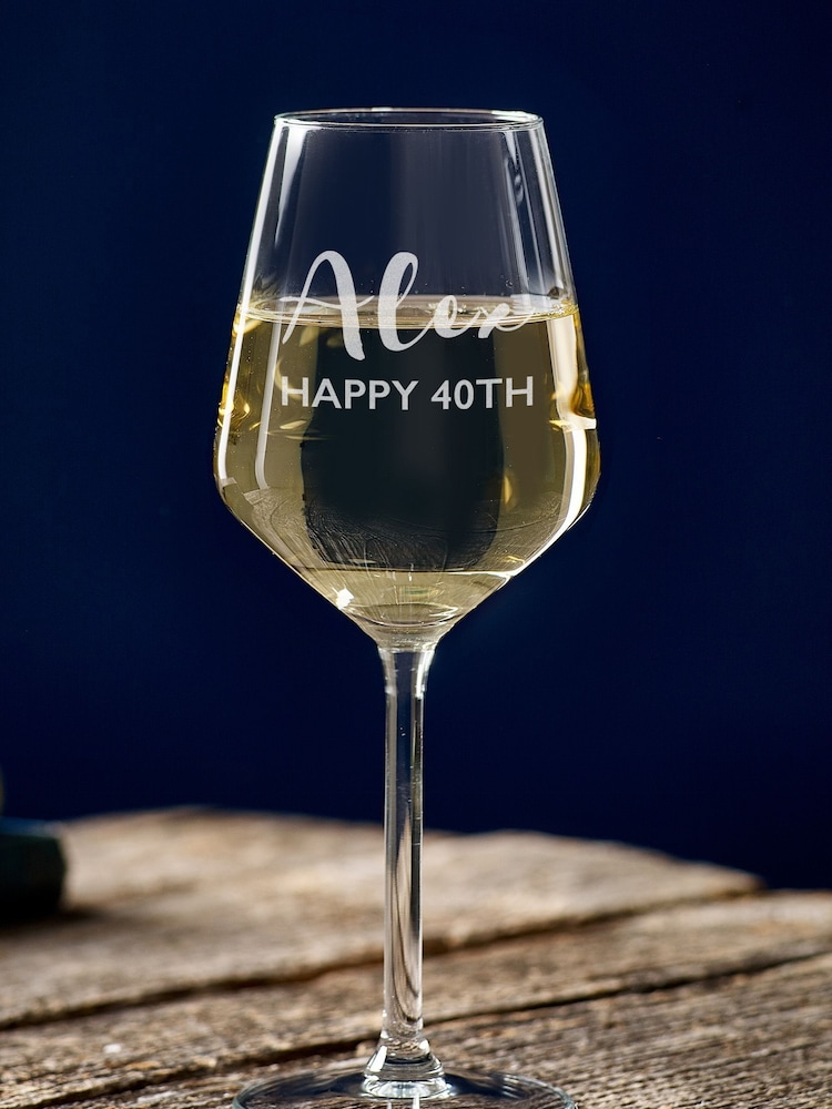 Personalised Birthday Wine Glass by Loveabode - Image 1 of 2 Personalised Birthday Wine Glass by Loveabode - Image 1 of 2