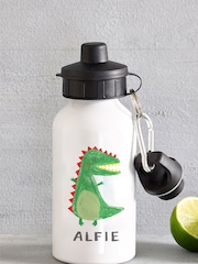 Loveabode Personalised Dinosaur Print White Drinks Bottle - Image 1 of 4