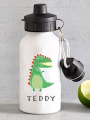 Loveabode Personalised Dinosaur Print White Drinks Bottle - Image 3 of 4
