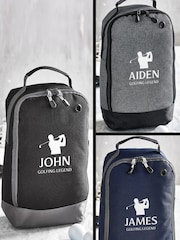 Loveabode Male Personalised Silhoutte Golf Black Shoes Bag - Image 1 of 4