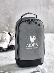 Loveabode Male Personalised Silhoutte Golf Black Shoes Bag - Image 3 of 4