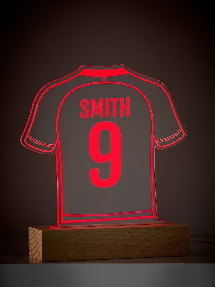 Personalised Football Shirt LED Light by Loveabode - Image 1 of 2