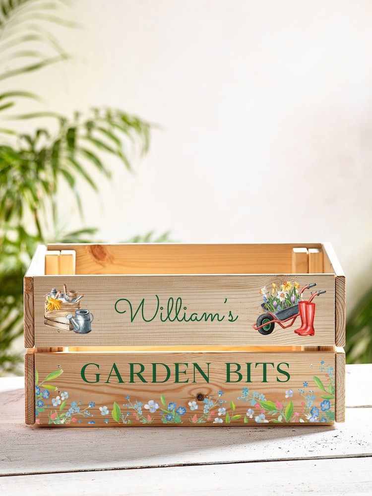 Loveabode Natural Personalised Garden Crate Box - Image 1 of 2