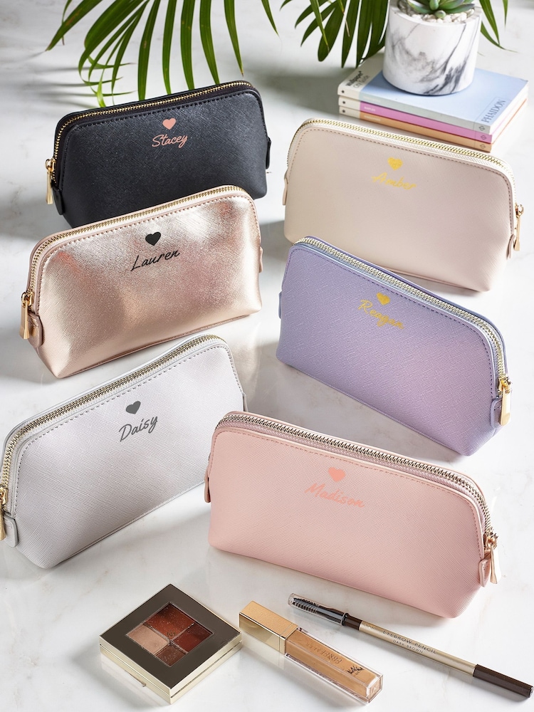 Personalised Heart & Name Small Make-Up Bag - Image 2 of 5