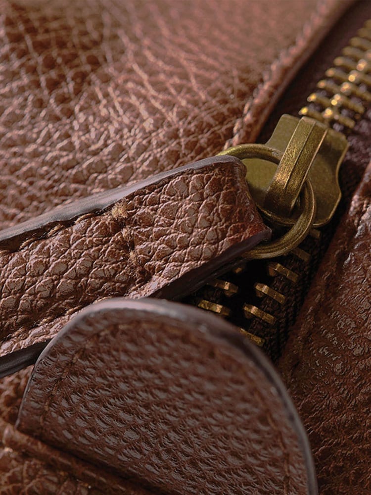 Loveabode Personalised Faux Leather Brown Wash Bag - Image 3 of 3