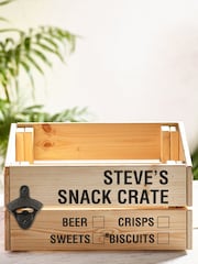 Loveabode Natural Personalised Beer and Snack Crate Box - Image 1 of 4