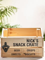 Loveabode Natural Personalised Beer and Snack Crate Box - Image 2 of 4