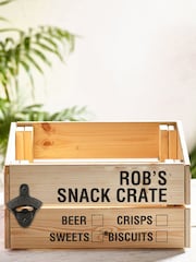 Loveabode Natural Personalised Beer and Snack Crate Box - Image 3 of 4