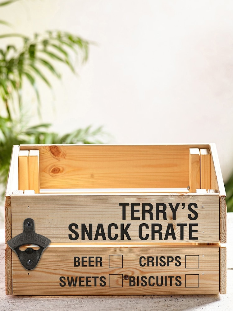 Loveabode Natural Personalised Beer and Snack Crate Box - Image 4 of 4
