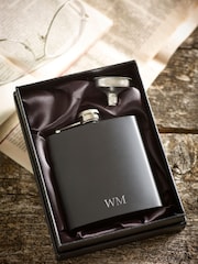 Loveabode Personalised Black Hip Flask - Image 1 of 4