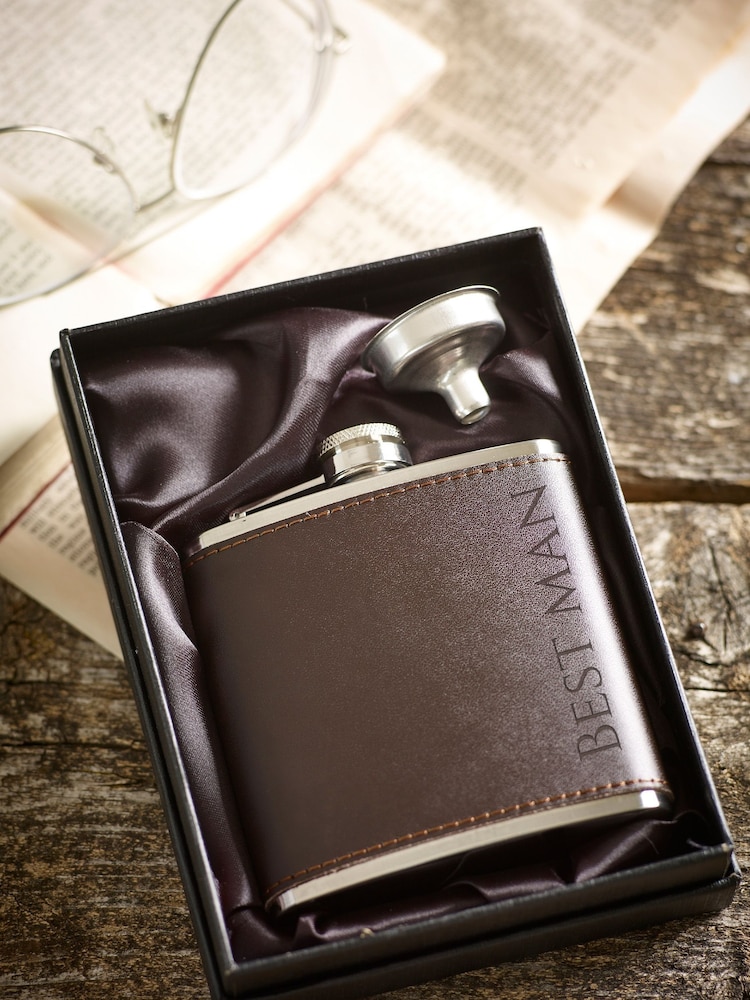 Loveabode Personalised PU Hip Flask - Image 2 of 4
