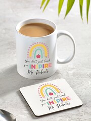Personalised Teachers Inspire Mug & Coaster Set by Loveabode - Image 1 of 7