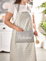 Loveabode Natural Personalised Hearts 100% Cotton Apron - Image 2 of 4