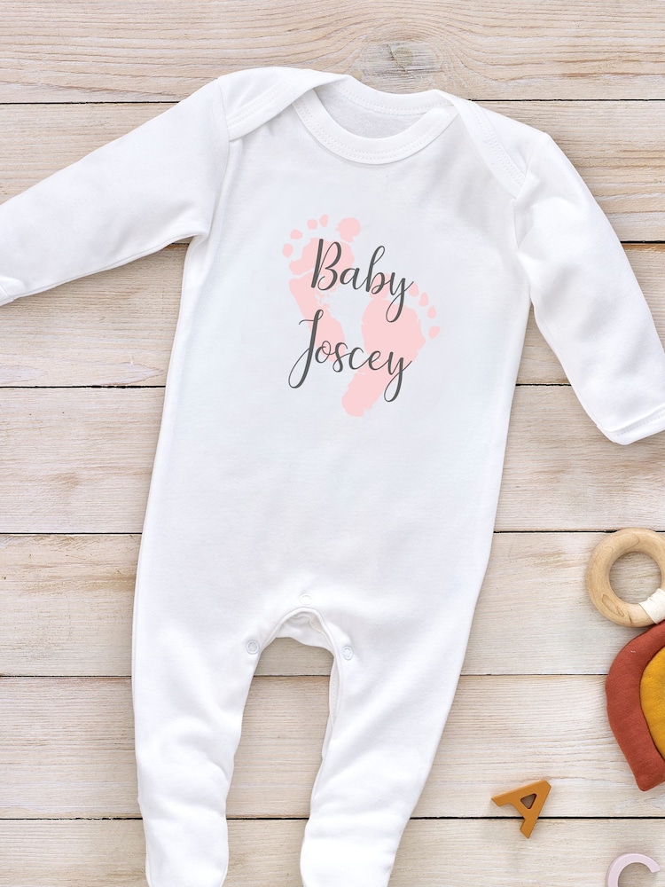 Little Years Baby Personalised Feet White Sleepsuit - Image 2 of 3