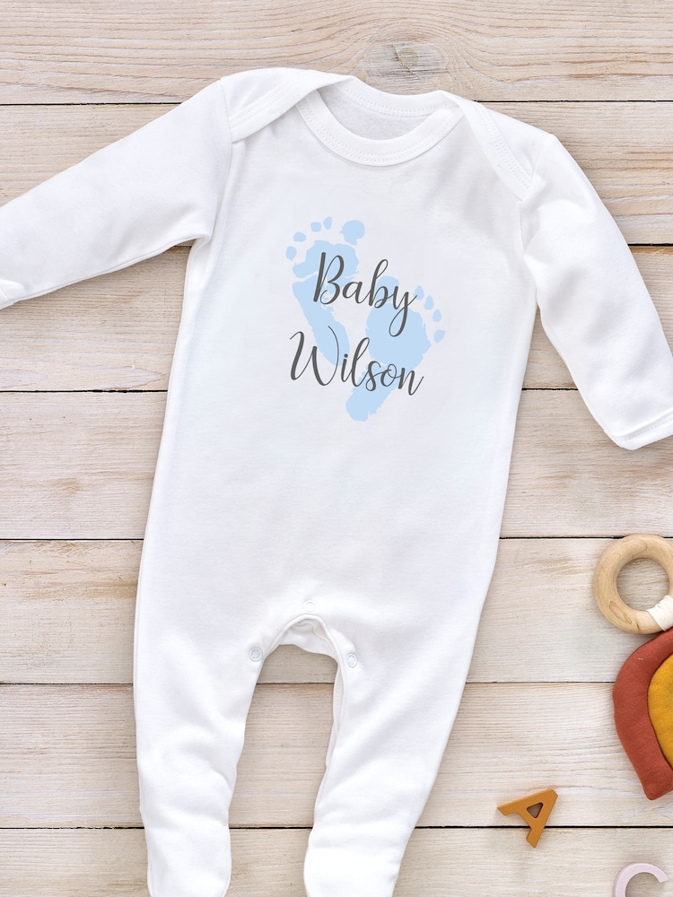 Little Years Baby Personalised Feet White Sleepsuit - Image 3 of 3