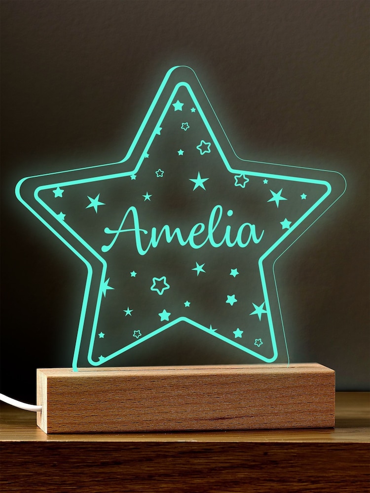 Natural Personalised Star LED Night Light by Little Years - Image 3 of 3