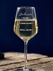 Personalised Measure Wine Glass by Loveabode - Image 1 of 2