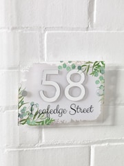 Loveabode Personalised Leaf Print 3D Mirror Acrylic Number White House Sign - Image 1 of 4