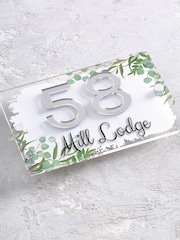 Loveabode Personalised Leaf Print 3D Mirror Acrylic Number White House Sign - Image 2 of 4