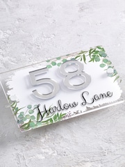 Loveabode Personalised Leaf Print 3D Mirror Acrylic Number White House Sign - Image 3 of 4