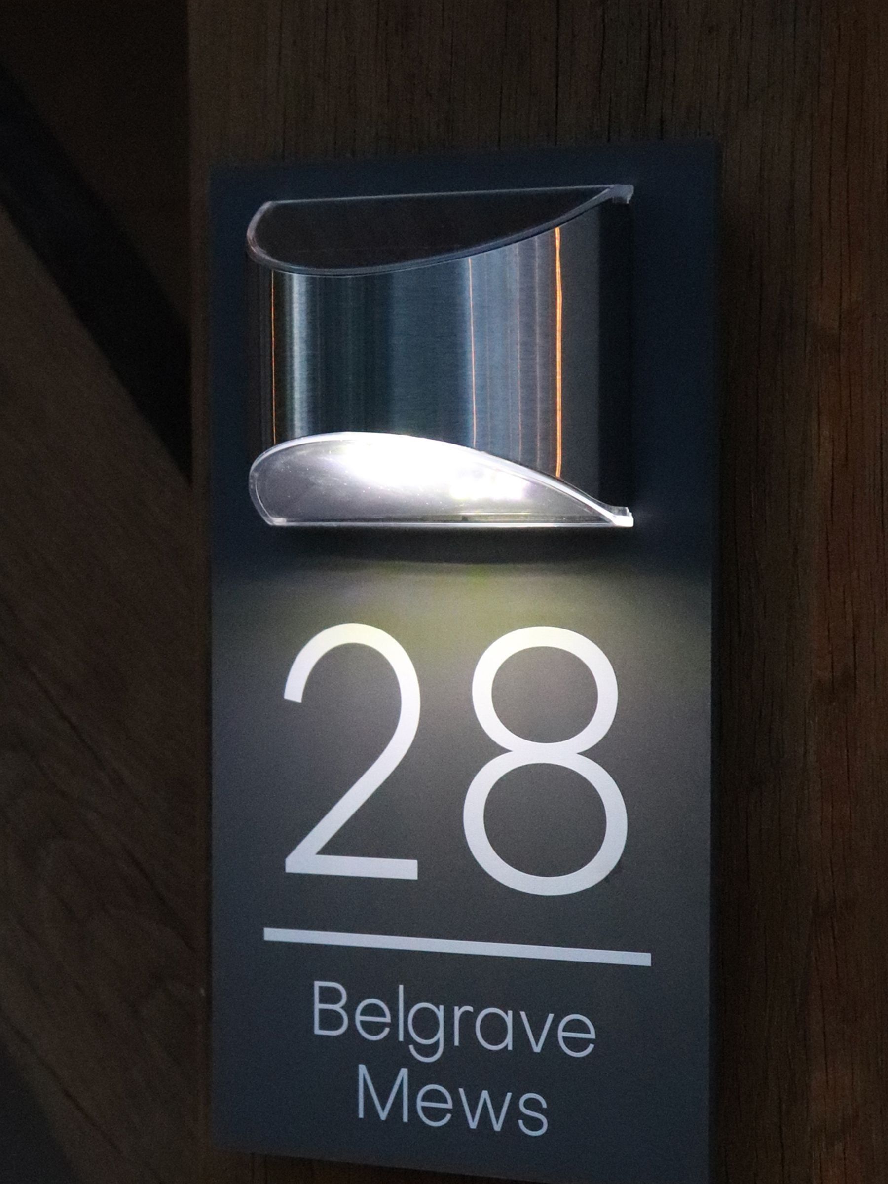 Custom Solar Backlit House Number Address Sign For Outside, Modern Illuminated LED