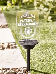 Natural Personalised Solar Beer Garden Sign by Loveabode - Image 2 of 2