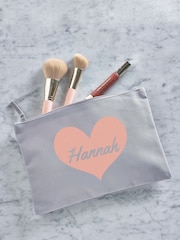 Personalised Heart & Name Grey Grab-Pouch - Image 1 of 4