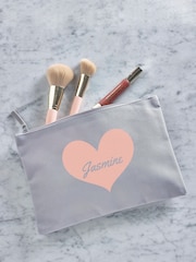 Personalised Heart & Name Grey Grab-Pouch - Image 3 of 4