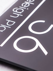 Loveabode Large Grey Personalised Modern Contemporary Rectangular Floating Acrylic House Sign - Image 2 of 4