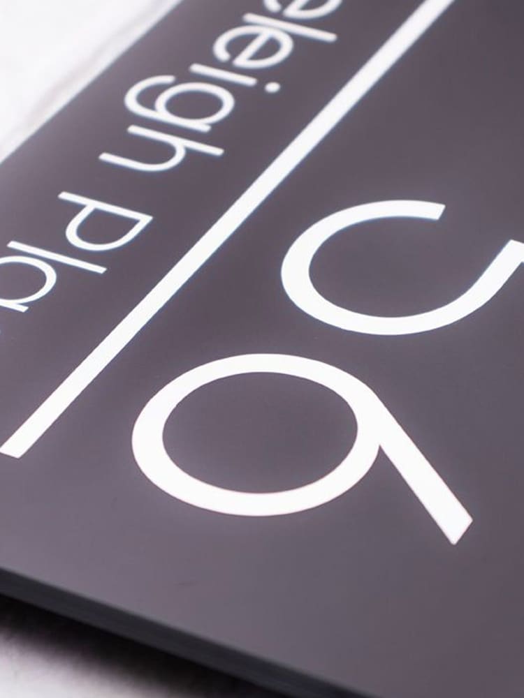 Loveabode Large Grey Personalised Modern Contemporary Rectangular Floating Acrylic House Sign - Image 2 of 4