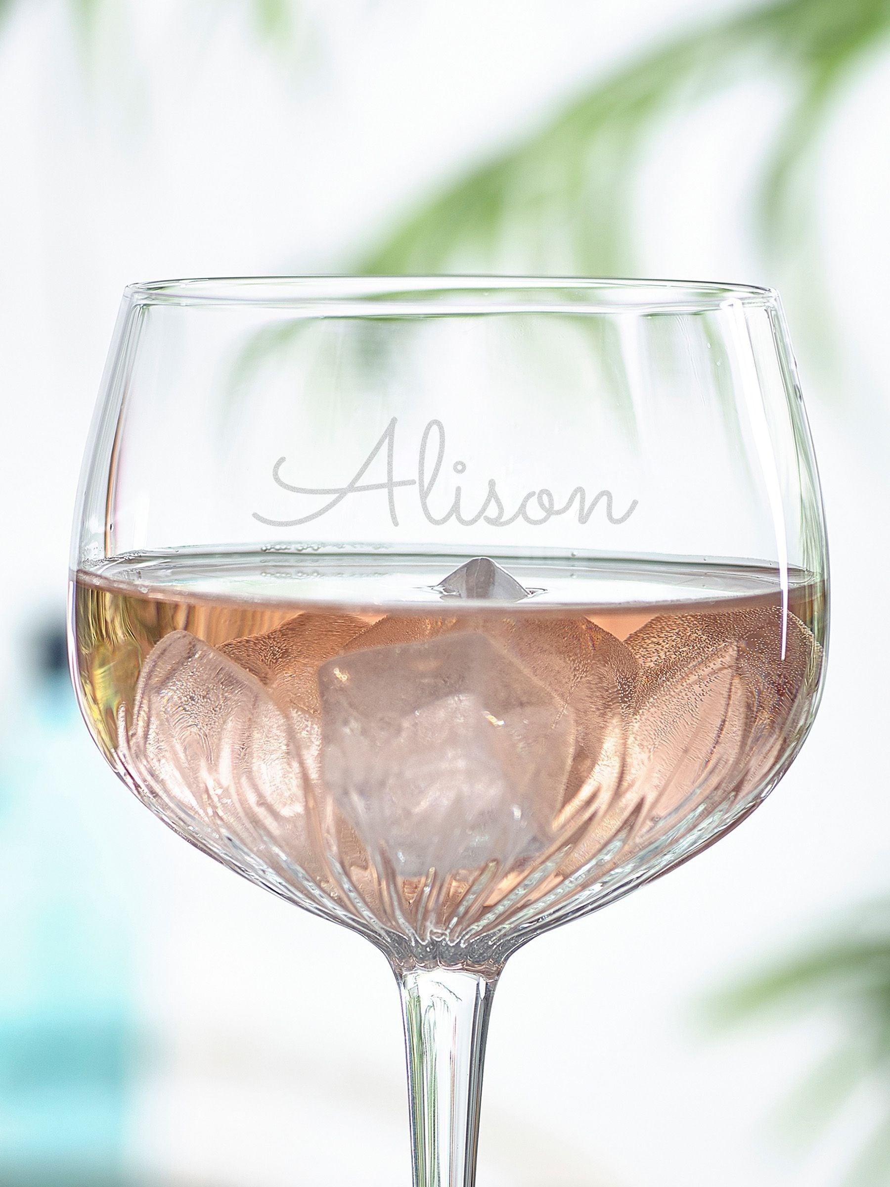 Loveabode Personalised Large Crystal Cut Gin Glass