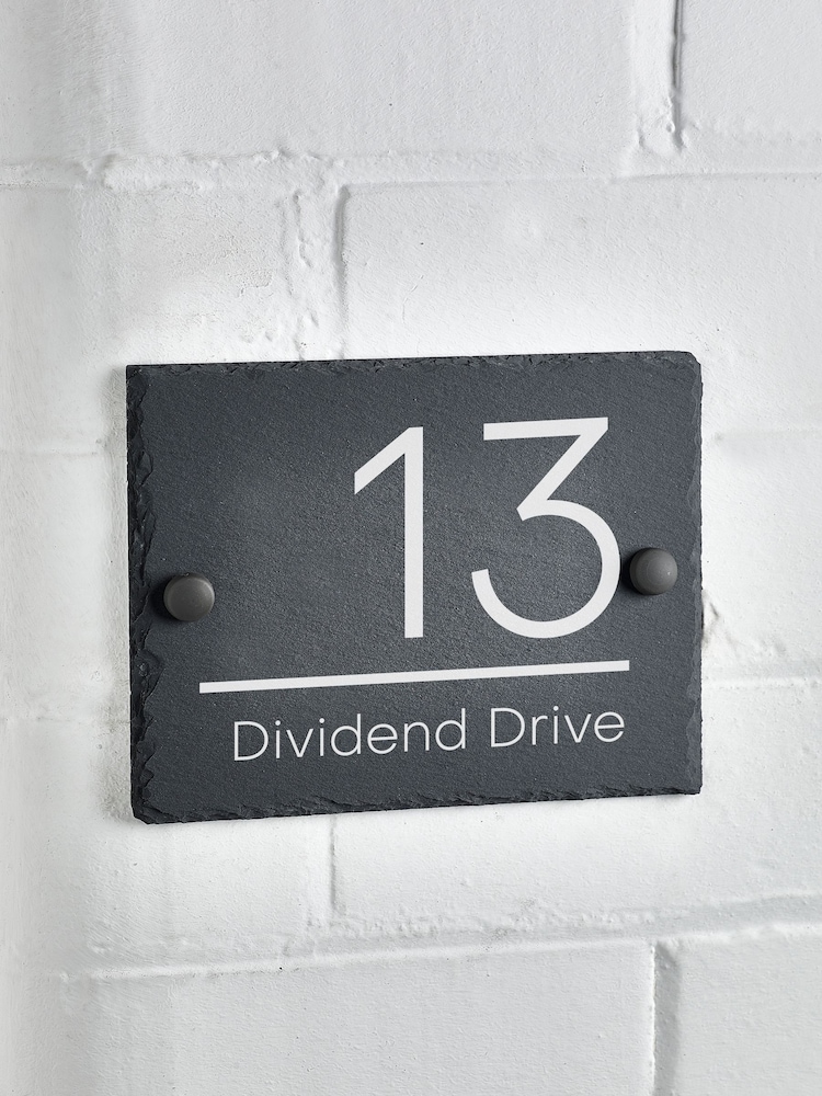 Personalised Rustic Slate House Sign by Loveabode - Image 1 of 4