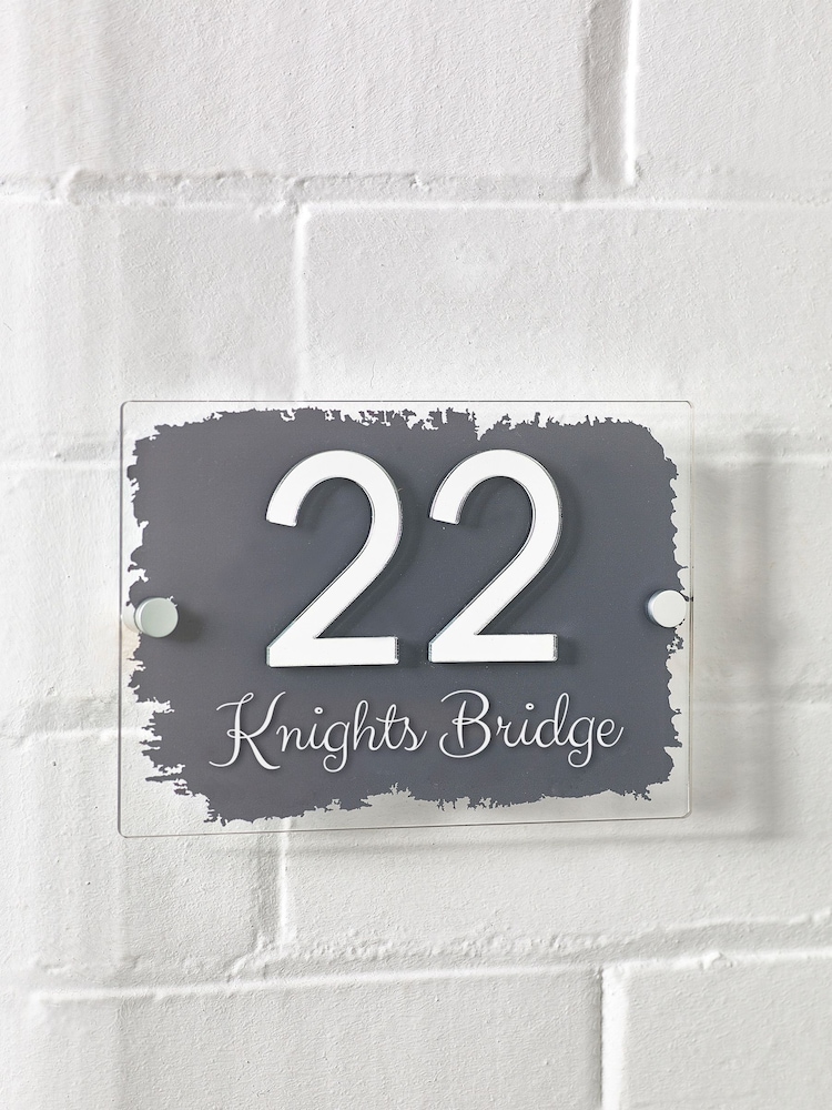 Loveabode Grey Personalised 3D Acrylic Mirror Number House Sign - Image 2 of 4