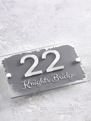 Loveabode Grey Personalised 3D Acrylic Mirror Number House Sign - Image 3 of 4