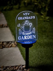 Natural Personalised Solar Watering Can Garden Sign by Loveabode - Image 1 of 2