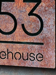 Loveabode Personalised Rusty Metal Effect Number Brown House Sign 30cm x 15cm - Image 3 of 4