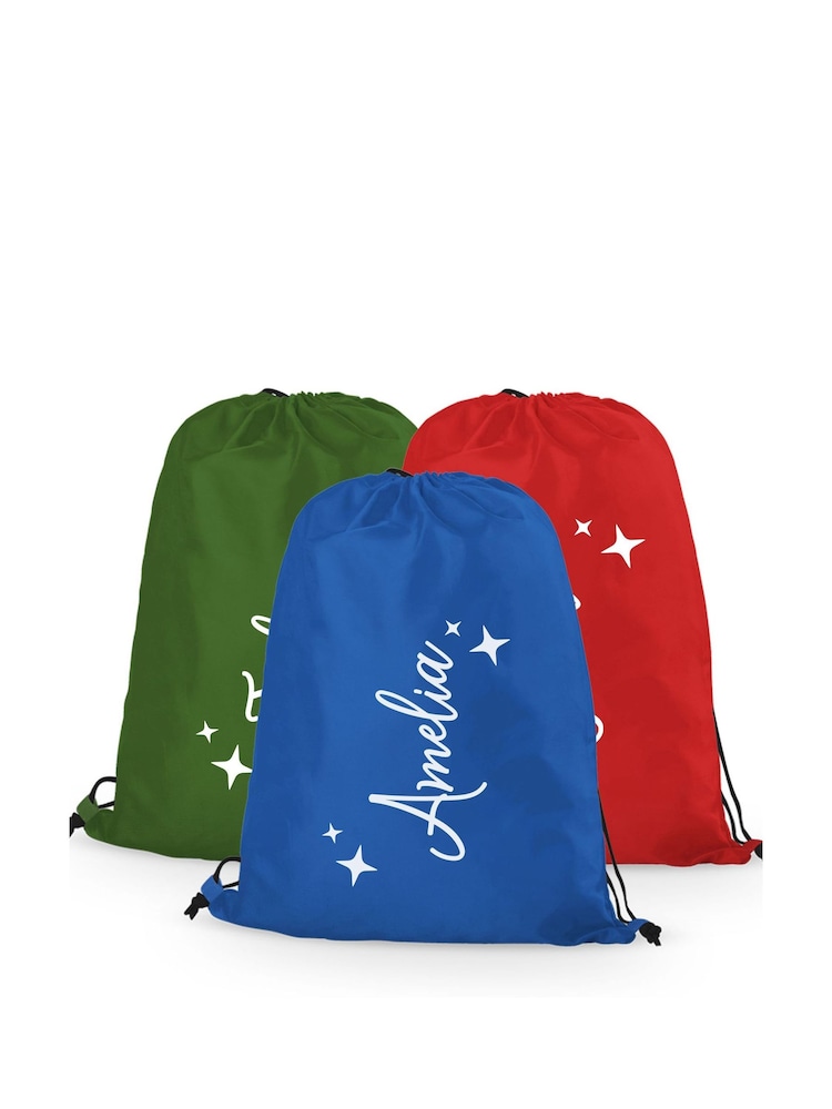 Personalised Name and Stars Sport Drawstring Bag - Image 2 of 4