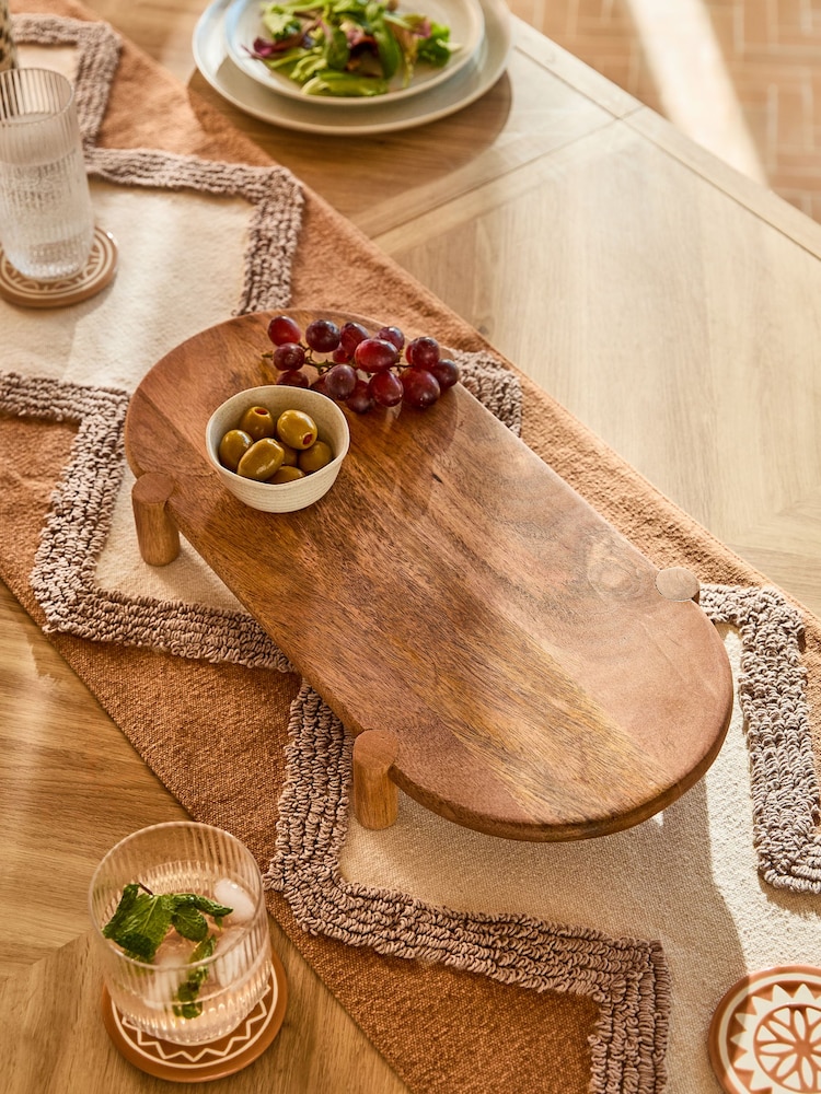 Natural Wood Footed Serve Board - Image 1 of 5