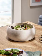 Natural Light Wood Serving Bowl - Image 1 of 4