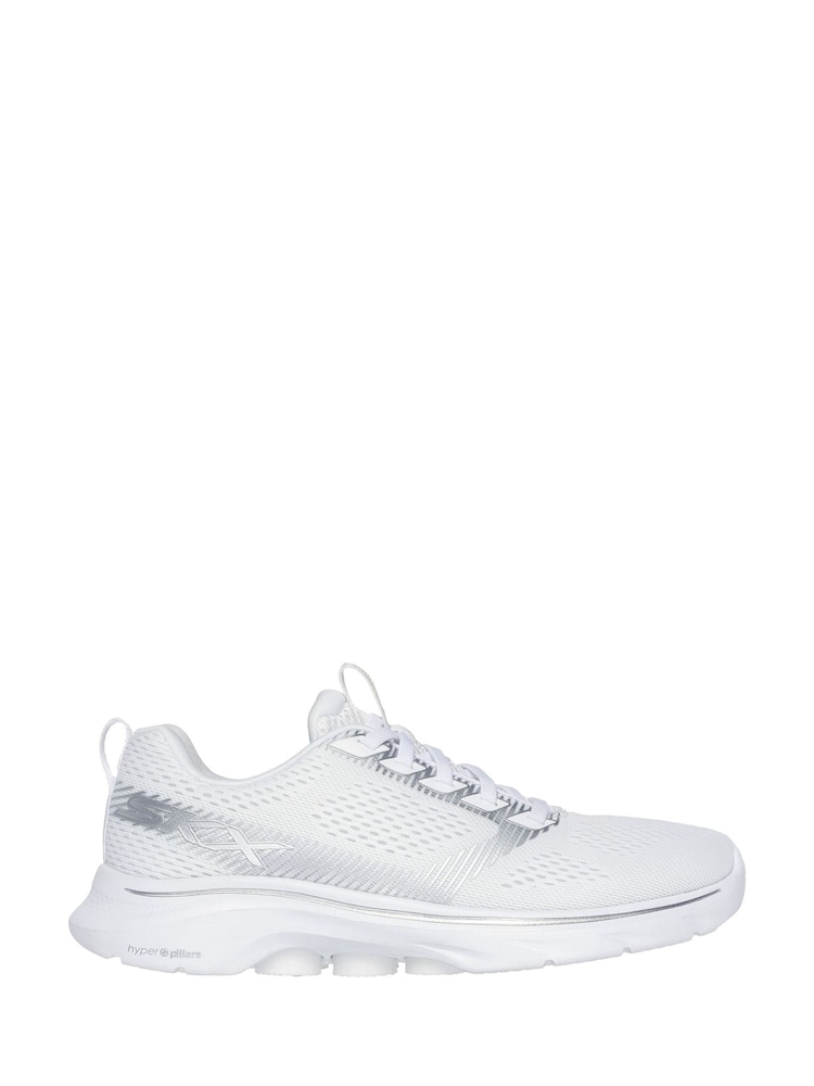 Skechers White Go Walk 7 Hailey Trainers - Image 1 of 5