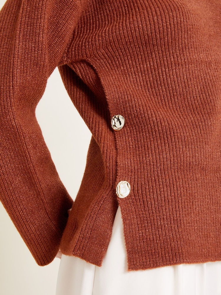 Monsoon Brown Luci Longline Jumper - Image 5 of 5 Monsoon Brown Luci Longline Jumper - Image 5 of 5