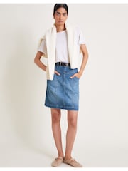 Monsoon Blue Anisa Denim 100% Cotton Mini Skirt - Image 1 of 5