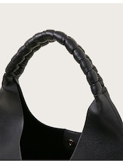 Monsoon Black Pip Braided Faux Leather Hobo Bag - Image 7 of 7