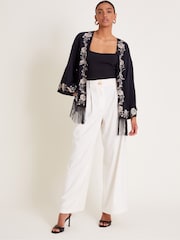 Monsoon Black Erin Embroidered Fringe Jacket - Image 4 of 5