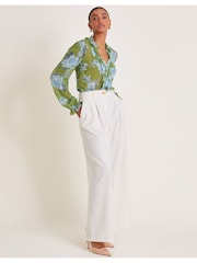 Monsoon Green Eva Floral Ruffle Blouse - Image 5 of 6