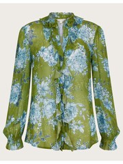 Monsoon Green Eva Floral Ruffle Blouse - Image 6 of 6